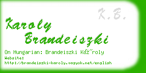 karoly brandeiszki business card